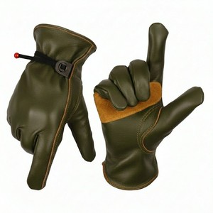 Gants de travail en cuir polyvalents pour monteurs, avec sangle de poignet réglable, renforcés pour la sécurité, équipement de conducteur durable, USA - Product Image 2