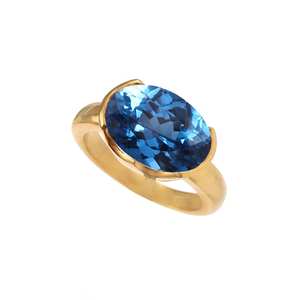 Anillo de Turmalina Paraiba Hecho a Mano en Plata de Ley 925 con Baño de Oro de 14K, Corte Ovalado, Joyería de Compromiso, Regalo - Product Image 5