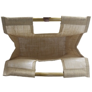 Sac de shopping promotionnel en jute naturel avec poignée droite en bambou et revêtement PP, idéal pour la publicité - Product Image 6