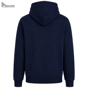 Custom High Quality Heavy Weight Navy Pullover Hoodie Mens Crossover Collar Fleece <b>Sweatshirt</b> Custom <b>Embroidery</b> Wholesale - Product Image 2