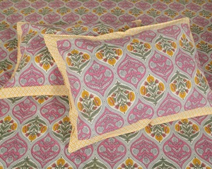 VILAKSH ENTERPRISES Ensemble de housse de couette classique à imprimé floral 100 % coton 7 pièces avec taies d'oreiller, sans plis, 400 fils au pouce carré, personnalisable, fait main - Product Image 1