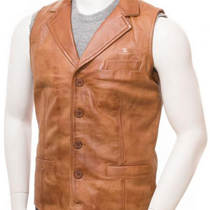 Men's <b>Leather</b> <b>Vest</b> Adults Wholesale Custom Motorcycle Jacket OEM ODM Sleeveless <b>Biker</b> Vintage Casual Outerwear 2026 - Product Image 1