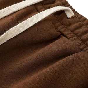 Pantalones Cortos Bermuda Marrones para Hombre con Diseño de Recortes Blancos, Cintura con Cordón Ajustable, Pantalones Cortos Casuales de Algodón - Product Image 6
