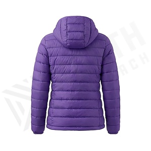Hooded Quilted Waterproof <b>Bubble</b> Jacket Black Full Sleeve Winter Windproof Cotton Shell Knitted Fabric Polyester Filling Stand - Product Image 2