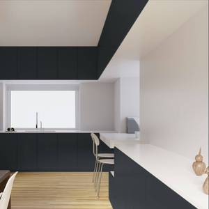 JY Project Customized Modular Shaker Style European Design Kitchen Cabinet Storage Plywood Construction HPL Door <b>Drawer</b> <b>Slide</b> - Product Image 1