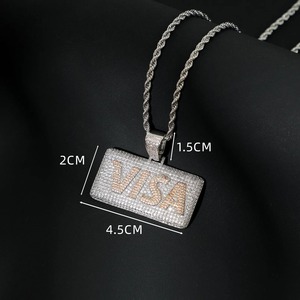 Iced Out New Style Pass Diamond Tester Moissanite 925 Sterling <b>Silver</b> Custom Hip Hop Men <b>Pendant</b> Two Tone <b>Initial</b> Letter <b>Pendant</b> - Product Image 3