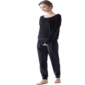 Ensemble deux pièces pour femmes, pull léger imprimé à col haut et pantalon en tricot décontracté, pour le sport et la remise en forme - Product Image 1