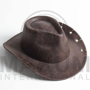 Sombreros de Vaquero al por Mayor de Cuero Genuino de Alta Calidad con Banda de Cordón Redonda, Estilo Clásico, Ala Ancha, Unisex, para Deportes de Verano - Product Image 6