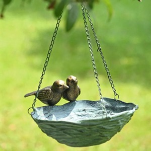 Mangeoire à oiseaux décorative en métal à suspendre pour jardin, patio, décoration extérieure - Product Image 4
