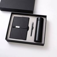 2025 Großhandel Business Luxus Tagebuch Flasche Anpassbares PU-Leder A5 Blau Modernes Multifunktionales Notizbuch Geschenkset Stift Thermoskanne