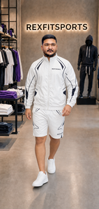 REXFIT SPORTS 2026 Ensemble de survêtement personnalisé pour homme en nylon premium, veste coupe-vent légère et short, vêtements de sport OEM - Product Image 5