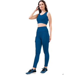 Ropa Deportiva al por Mayor para Mujer: Conjuntos de Yoga y Fitness de Cintura Alta, Sin Costuras, con Espalda Cruzada y Top Corto de Cuello Redondo - Product Image 1