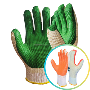 Cómodos y duraderos guantes de Palma de goma verde naranja calibre 7 antiestáticos antiimpacto para jardinería, agricultura, tareas agrícolas - Product Image 4