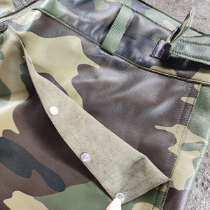 Pantalones Cortos de Cuero con Estampado Personalizado de Alta Calidad, Estilo Urbano, Camuflaje, con Pedrería, para Hombre - Product Image 4