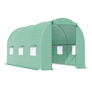 15X7X7 cortile serra con porte finestre di ventilazione all'aperto Walk-In giardino pianta di coltivazione casa di colore verde - Product Image 1