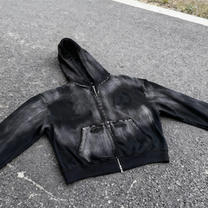 Sudadera con Capucha de 500GSM de Alto Gramaje con Lavado Ácido al por Mayor – Sudadera Vintage Lisa y con Estampado Personalizado con Bordado Premium. - Product Image 6