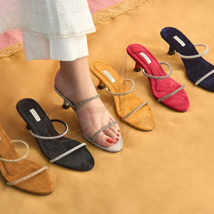 Sandales à talons pour femmes de haute qualité, nouvelle collection, antidérapantes, imprimées, couleurs et tailles personnalisables, prix de gros abordable, cuir véritable - Product Image 6