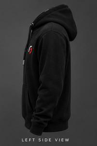 Sweat-shirt à capuche noir pour homme, coupe classique, logo sur le devant, poche, coton molletonné 320g, tricoté, vêtement d'hiver décontracté - Product Image 4