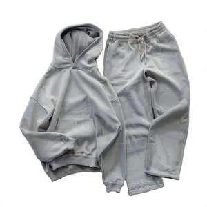 Conjunto de Chándal Oversize de Alta Calidad con Lavado Ácido, Estilo Vintage Desgastado por el Sol, Sudadera con Capucha y Pantalones de Chándal 100% Algodón, Ropa Urbana para Hombre - Product Image 2