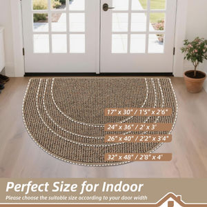 Nouveaux tapis d'entrée en polypropylène demi-cercle, tapis d'entrée anti-saleté pour <span class=keywords><strong>porte</strong></span> d'entrée avant et arrière - Product Image 2