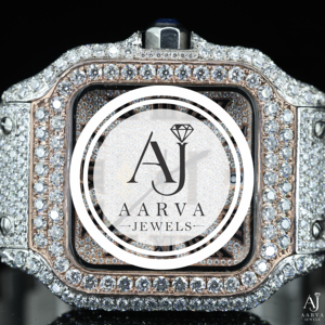 Reloj de Diamantes de Lujo AARVA JEWELS, Caja Cuadrada de Acero Inoxidable de 30 mm, Cristal de Zafiro, Correa de Silicona, Cuarzo Analógico, para Hombre y Mujer - Product Image 5