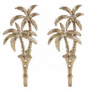 Nouvel Arrivage Crochets Muraux en Métal 3D en Forme de Cocotier, Crochets Robustes pour Chapeaux et Écharpes, Décoration Murale pour Entrée et Chambre - Product Image 1
