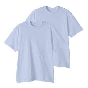 T-shirt décontracté pour homme, blanc, 100 % coton, sportif, respirant, écologique, à manches courtes, col rond, coupe classique, couleur unie, jersey - Product Image 2
