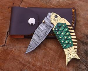 Nordic Forge Damascus Steel <b>Folding</b> <b>Knife</b> Leather Sheath Pakka Wood Handle Handmade Pocket EDC Hunting Camping <b>knife</b> OEM ODM - Product Image 6