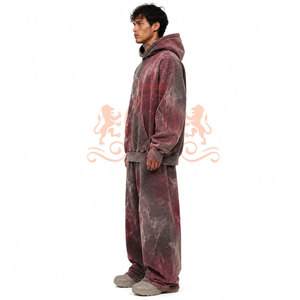 Ensemble pantalon et sweat à capuche délavé style moderne en coton doux pour homme – Tenue décontractée et confortable pour le quotidien et le style urbain - Product Image 4