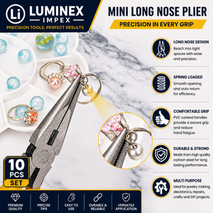 LUMINEX IMPEX LUB=113 <b>Long</b> <b>Nose</b> Stainless Steel Lightweight Smooth Work Jewelry Making Polishing Pliers for Bracelet Making DIY - Product Image 6