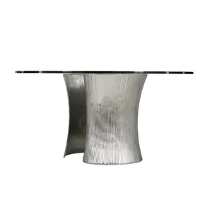 Mesa de Centro de Metal de Diseño de Lujo con Estructura Artística de Acero Inoxidable, Mesa de Centro de Metal Portátil de Diseño Premium - Product Image 1