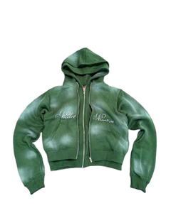 Sudadera con Capucha Personalizada de 500 g/m², 100% Algodón, Lavado Ácido, Corte Recortado, Hombros Caídos, Doble Cremallera, Impresión Digital, Temporada Otoño - Product Image 3