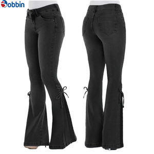 Jean évasé confortable pour femme, coupe skinny, taille haute, extensible, style bootcut, en denim, pour femme - Product Image 3