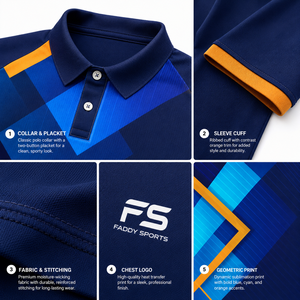 Custom Sublimated Men's <b>Sports</b> <b>Polo</b> Shirt Quick Dry Moisture Wicking Breathable Athletic Golf Tennis Team Uniform Jersey Top - Product Image 4