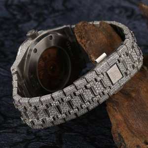 Reloj de Hombre de Lujo con Movimiento Mecánico, Correa de Acero Inoxidable, Esfera Redonda de Moissanita, Números Arábigos, Cristal de 20 mm - Product Image 5
