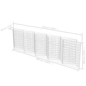 Panier à gabions en acier galvanisé pour fournitures de jardin 118.1 "x 11.8" x 39.4" - Product Image 6