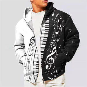 Hoodie musical unisexe gaufré pour l'hiver, vêtement en polaire créatif de style streetwear personnalisé, brodé - Product Image 5