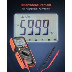 Multimetro Digitale TRMS da 6000 Conti con Auto-Range, Voltmetro DC/AC, Tester di Corrente e Resistenza per Misurazioni di Corrente e Tensione - Product Image 4