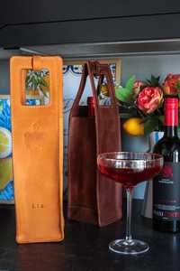 Porte-vin sophistiqué en cuir véritable, porte-vin de voyage de luxe pour une seule bouteille, sac de transport en cuir, vente en gros LEB-0072 - Product Image 6