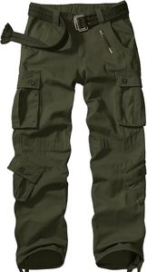 Pantalon de travail cargo vert pour homme avec plusieurs poches et ceinture incluse - Product Image 6