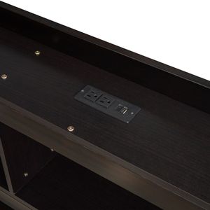 Letto a L a grandezza naturale Espresso con libreria, prese di corrente e porte USB, due cassetti - Product Image 1