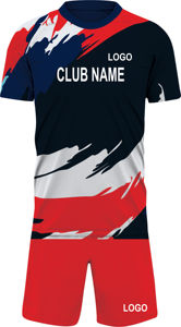 Club Name Soccer Jersey Set Sublimated Moisture Wicking Short Sleeve Uniform Gradient Print Elastic Waist Shorts Unisex Adult - Product Image 2