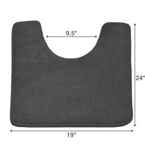 Tapis de bain moderne antidérapant rectangulaire en microfibre gris pour salle de bain et toilettes - Product Image 4