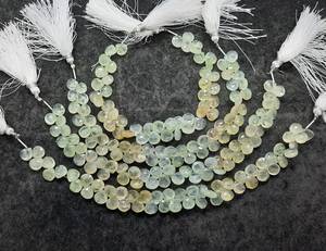 Perles de pierre précieuse naturelle multi-prehnite facettées en forme de cœur, 7-8 mm, prehnite ombrée, perles briolette prehnite pour la création de bijoux, 8 pouces - Product Image 5