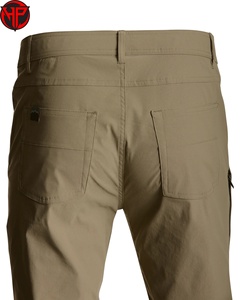 Pantalon de randonnée mi-lourd pour homme, couleur kaki, avec poche cargo, en mélange de coton respirant, pantalon décontracté pour l'extérieur - Product Image 2