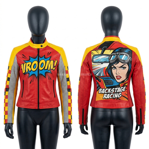 เสื้อแจ็คเก็ตหนังลายกาแล็กซี่สีน้ำเงินกรมท่า รุ่น Orbital Velocity สไตล์นักขี่มอเตอร์ไซค์ ดีไซน์ธีมอวกาศ  ชุดอุปกรณ์สำหรับการแสดงออกทางศิลป์ - Product Image 3