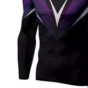 <b>Compression</b> Fit Gym <b>Men</b> Rash Guard <b>for</b> Bjj Grappling Training High Elasticity Moisture Wicking Full Sleeve Spandex/Polyester - Product Image 5