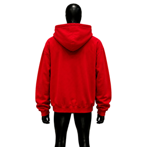 Red Hype Style Oversized Hip Hop Print Front Logo Regular Sleeve Winter Wear Fashion Top Cozy <b>Pullover</b> Hoodie Embroidered 100% - Product Image 2