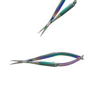 Nuevas tijeras micro para pestañas con acción de resorte, para cutículas, manicura y cejas, ecológicas, extra afiladas, curvadas, de acero inoxidable, estilo ruso. - Product Image 3