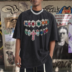 เสื้อยืดโอเวอร์ไซส์ผู้ชาย แขนสั้น คอกลม ผ้าแคนวาส 100% คอตตอน สไตล์สตรีท วินเทจ สีดำ รุ่นใหม่ ปี 2026 - Product Image 4